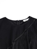 EVE Irregular Tassel Short Sleeve Maxi Dress GKEN-ADR051151