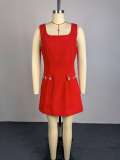EVE Solid Color Blazer+Mini Dress 2 Piece Set GCNE-73673