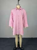 EVE Stripe Loose Long Sleeve Shirt GCNE-73691