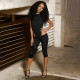 EVE Solid Color Sleeveless Bodysuit Seventh Pants Suit GDSF-J26ST035