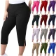 EVE Plus Size Solid Color Split Seventh Pants GYZY-66811