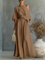 EVE Solid Color Half Sleeve Two Piece Pants Set GWDS-260322