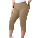 EVE Plus Size Solid Color Split Seventh Pants GYZY-66811