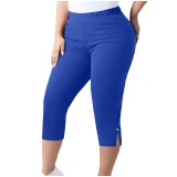EVE Plus Size Solid Color Split Seventh Pants GYZY-66811