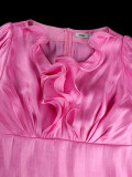 EVE Plus Size Solid Color Ruched Flare Sleeve Shirt GKEN-ATP051243
