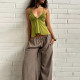 EVE V Neck Halterneck Tie Up Tops DLSF-K6L04501A