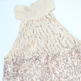EVE O Neck Off Shoulder Sequin Mini Dress CYA-902219