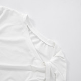 EVE Solid Color Irregular T Shirts GSZM-C25TP021