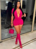 EVE Deep V Neck Solid Color Romper SFY-829