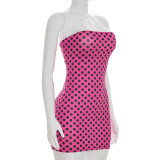 EVE Polka Dots Print Tube Top Mini Dress GSZM-D26DS072