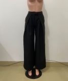 EVE Solid Color High Waist Wide Leg Pants QODY-6074