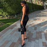 EVE Solid Color Halterneck Backless Seventh Jumpsuit GYME-K6Q02682A