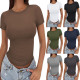 EVE Plus Size Short Sleeve Solid Color T Shirt GYWO-55001