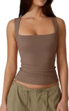 EVE Plus Size Square Neck Solid Color Tank Top GYWO-55002