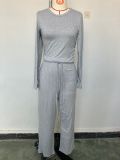 EVE Sport Long Sleeve Solid Color Two Piece Pants Set GYWO-8836