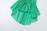 EVE Solid Color V Neck Sleeveless Backless Mini Dress GYME-K6D00187A