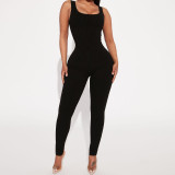 EVE Solid Color Sleeveless Yoga Tight Jumpsuit GPBY-14472