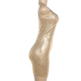 EVE Solid Color Halterneck Bodycon Dress GZJQ-K6D05323A