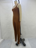 EVE Solid Color Sleeveless Yoga Tight Jumpsuit GPBY-14472