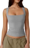 EVE Plus Size Square Neck Solid Color Tank Top GYWO-55002