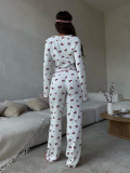EVE Bell-Sleeve Printed Pants Loungewear 2 Piece Set  GFMC-1815