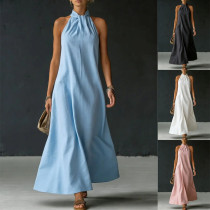 EVE Off Shoulder Solid Color Maxi Dress GYWO-55075