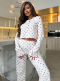 EVE Bell-Sleeve Printed Pants Loungewear 2 Piece Set  GFMC-1815