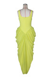 EVE Sleeveless Solid Chiffon Pleated Maxi Dress ZSD-0781
