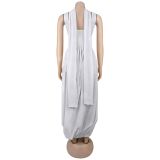 EVE Solid Color Ribbon Sleeveless Split Maxi Dress BY-7659