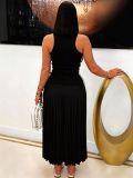 EVE Solid Color Sleeveless Knits Maxi Dress ZSD-0780