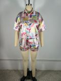 EVE Print Short Sleeve Shirt Shorts 2 Piece Set TE-4751