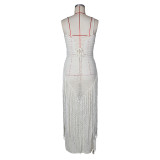 EVE Tassel Knits Sling Beach Maxi Dress ZSD-0347