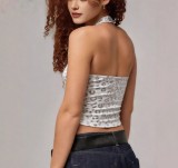 EVE Leopard Print Halterneck Tank Tops GFMA-TE2678