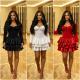 EVE Long Sleeve Solid Color Ruched Mini Dress GMYU-11207