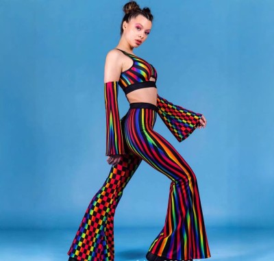 EVE Irregular Colorful Print Pants GFMA-TE2676