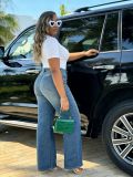 EVE Plus Size Rivet-Detail Straight-Leg Jeans GYLN-4689