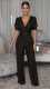 EVE Short Sleeve V Neck Wide Leg Jumpsuit OSM-4498