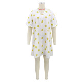 EVE Polka Dots Print Loose Midi Dress GYLY-11188