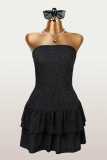 EVE Solid Color Tube Top Cake Dress GXIY-K25L1770