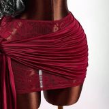 EVE Sleeveless Lace Patchwork Two Piece Skirt Set GXIY-K26L2093