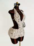 EVE Sexy Sequin Backless Romper GXIY-K26L2109
