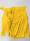 EVE Slash Neck Off Shoulder Tie Up Two Piece Skirts Set QYMF-A740