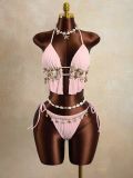 EVE Sexy Tie Up Solid Color Bikini 2 Piece Swimsuit GXIY-K26L2152
