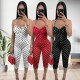 EVE Polka Dots Print Sling Seventh Jumpsuit YWXS-K26L2342