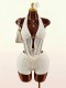 EVE Solid Color Backless Tie Up Two Piece Shorts Set GXIY-K26L2118