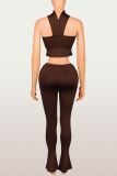 EVE Soldi Color Wrap Chest Top Two Piece Pants Set YWXS-K25L1756
