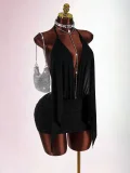 EVE Mesh Backless See Through Mini Dress GXIY-K25L1871