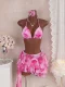EVE Sexy Print Tie Up Bikinis 3 Piece Swimsuit GXIY-K26L2140
