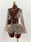 EVE Lace Patchwork Leopard Print Mesh Romper GXIY-K26L2267