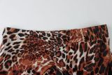 EVE Leopard Print Tube Top Ruffles Shorts Suit GXIY-K25L1869